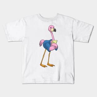 Flamingo as Secretary with Notepad Kids T-Shirt